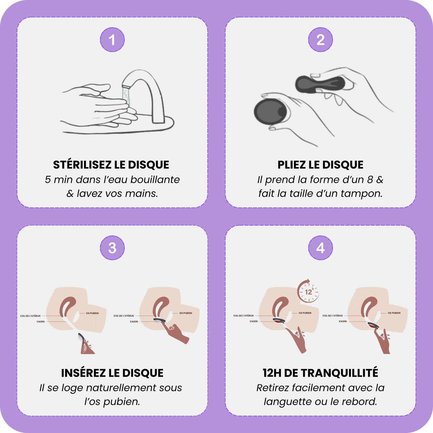 MenstruDisc™ — Disque Menstruel avec Languette